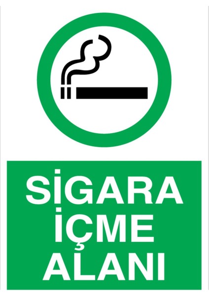 Sigara İçme Alanı Uyarı Tabelası - 50 x 70 Alüminyum Kompozit Panel - SİG28