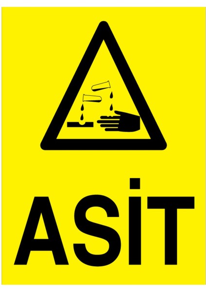 Asit Uyarı Tabelası - 50 x 70 Foreks - KM24