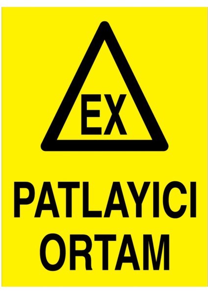 Patlayıcı Ortam Uyarı Tabelası - 70 x 100 Alüminyum Kompozit Panel - Pm8