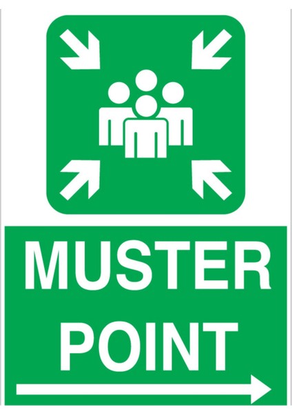 Muster Point Uyarı Tabelası - 35 x 50 Alüminyum Kompozit Panel - Ed5