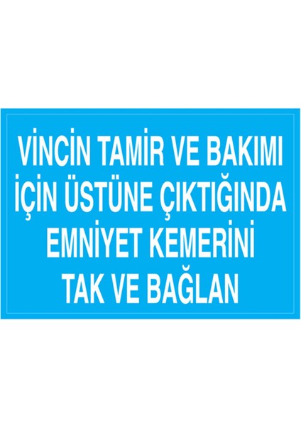 Vincin Tamir ve Bakımı İçin Uyarı Tabelası - 50 x 70 Alüminyum Kompozit Panel - EKDT15