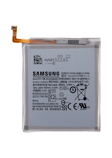 Samsung Galaxy S20 - SM-G980 Uyumlu Batarya Pil Sıfır Orijinal