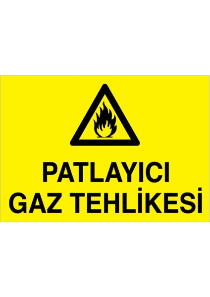 Patlayıcı Gaz Tehlikesi Uyarı Tabelası - 70 x 100 Alüminyum Kompozit Panel - Dg8