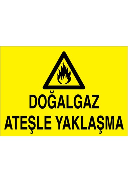 Doğalgaz Ateşle Yaklaşma Uyarı Tabelası - 35 x 50 Alüminyum Kompozit Panel - DG36