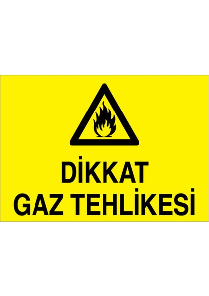 Dikkat Gaz Tehlikesi Uyarı Tabelası - 70 x 100 Alüminyum Kompozit Panel - DG11