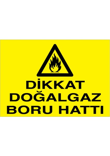 Dikkat Doğalgaz Boru Hattı Uyarı Tabelası - 35 x 50 Alüminyum Kompozit Panel - DG33
