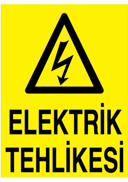 Elektrik Tehlikesi Uyarı Tabelası - 35 x 50 Alüminyum Kompozit Panel - E29
