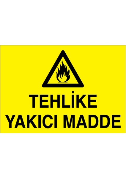 Tehlike Yakıcı Madde Uyarı Tabelası - 20 x 30 Alüminyum Kompozit Panel - YP23
