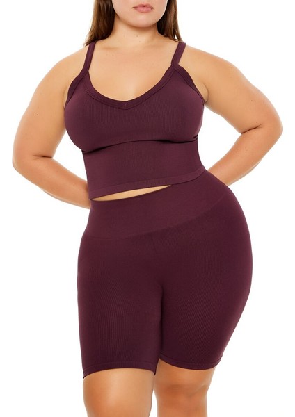 Plus Size Dikişsiz Crop Atlet