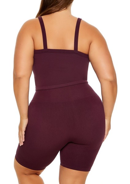 Plus Size Dikişsiz Crop Atlet
