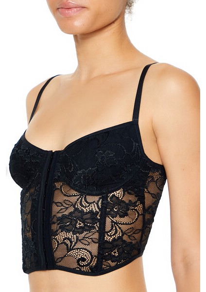Transparan Dantel Bralet