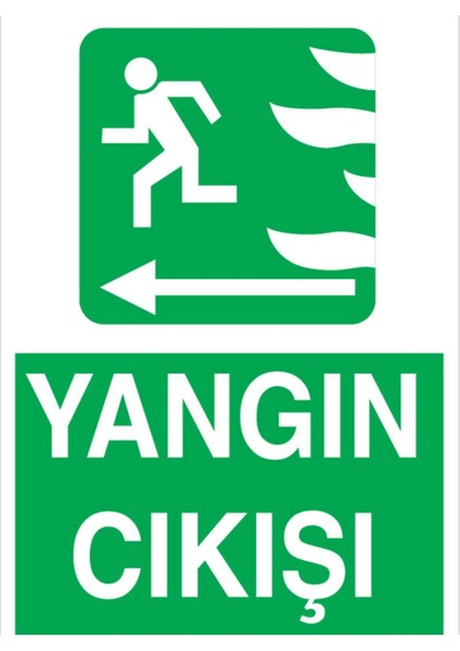 Yangın Çıkışı Uyarı Tabelası - 35 x 50 Alüminyum Kompozit Panel - Aç12