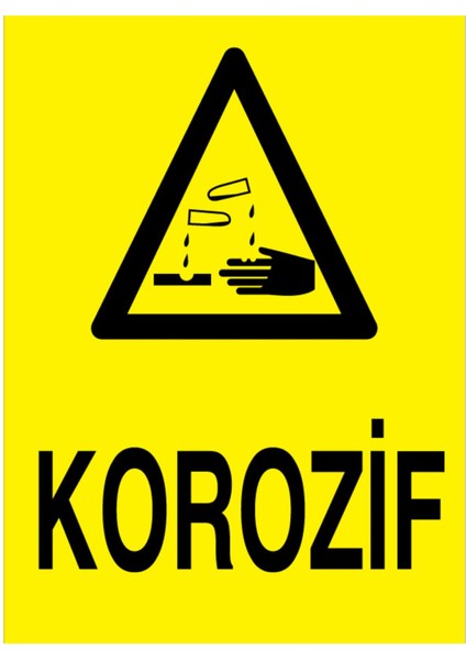 Korozif Uyarı Tabelası - 50 x 70 Foreks - TM14