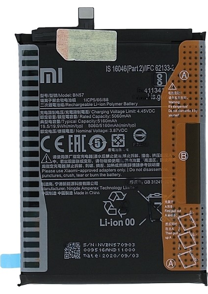 Xiaomi Poco X3 - Bn 57 - Uyumlu Batarya Pil Sıfır Orijinal