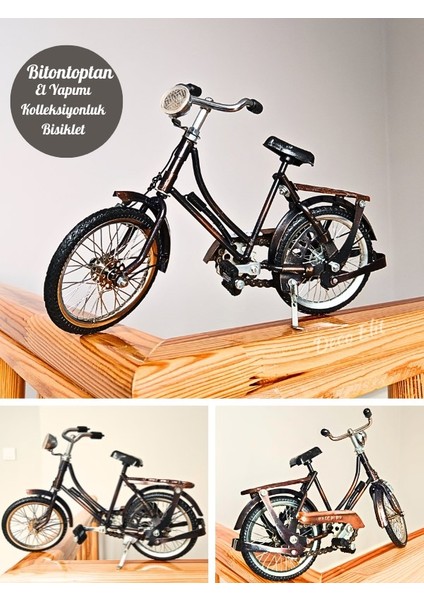 El Yapımı Metal Tasarım Dekoratif Bisiklet Detaylı Koleksiyonluk Ithal Bisiklet 27 cm