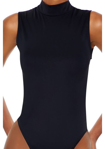 Konturlu Sculpt Dik Yaka Bodysuit