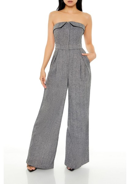 Straplez Yaka Wide-Leg Tulum