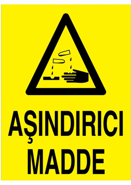Aşındırıcı Madde Uyarı Tabelası - 50 x 70 Foreks - Tm9