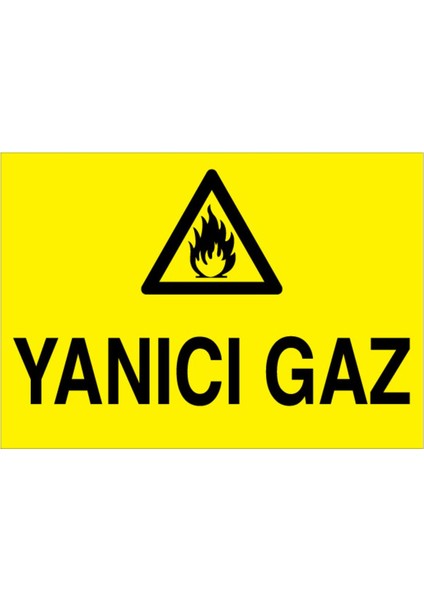 Yanıcı Gaz Uyarı Tabelası - 70 x 100 Foreks - Dg7