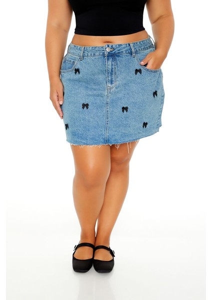 Denim Mini Etek