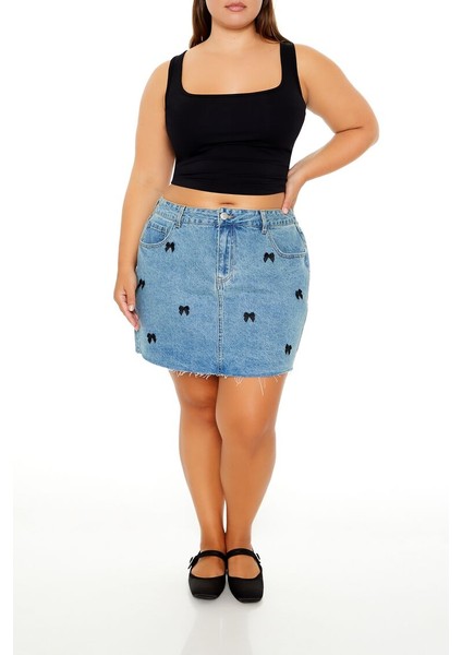 Denim Mini Etek