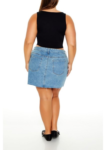 Denim Mini Etek