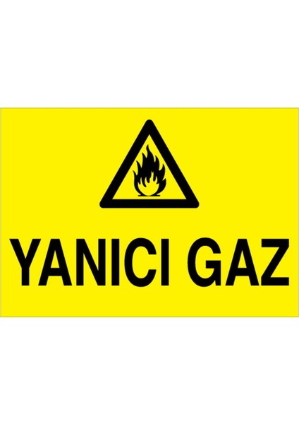 Yanıcı Gaz Uyarı Tabelası - 20 x 30 Foreks - Dg7