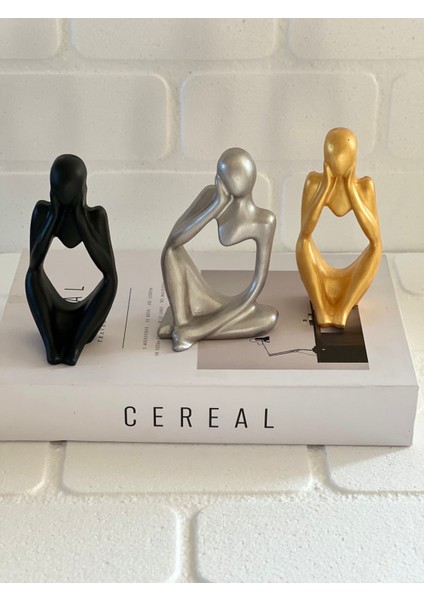 Soyut Düşünür Heykel Set 3 Adet