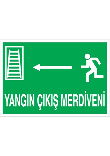 Yangın Çıkış Merdiveni Uyarı Tabelası - 20 x 30 Foreks - Aç7