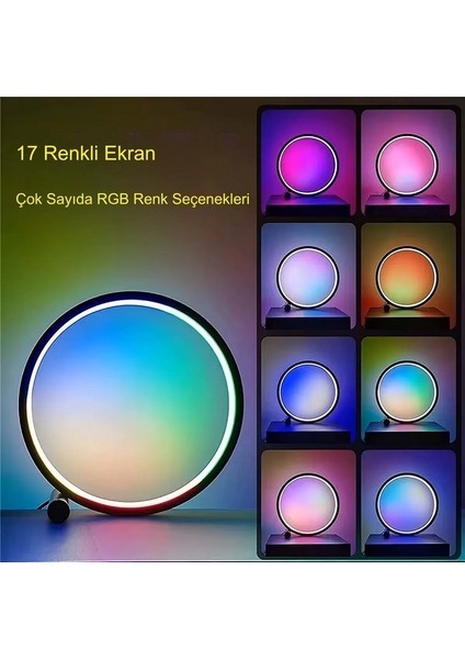 Masaüstü Müzik Ritim Gece Lambası 10 Inç Akıllı Rgb Renkli 25CM Alüminyum Halka LED Işığı Masa Lambası Rgb