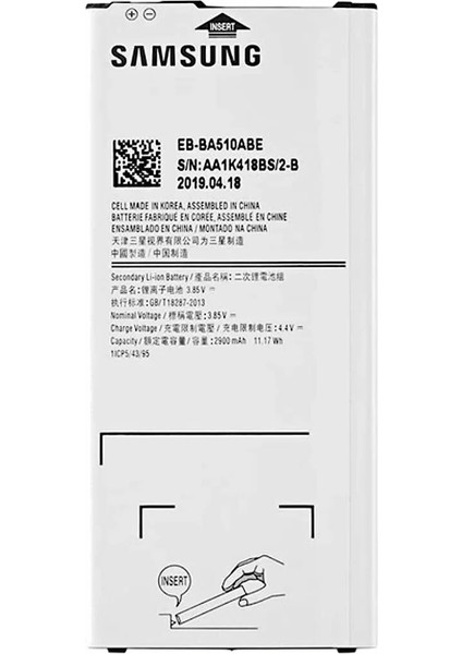 Samsung Galaxy A5 - 2106 - SM-A510 Uyumlu Batarya Pil Sıfır Orijinal