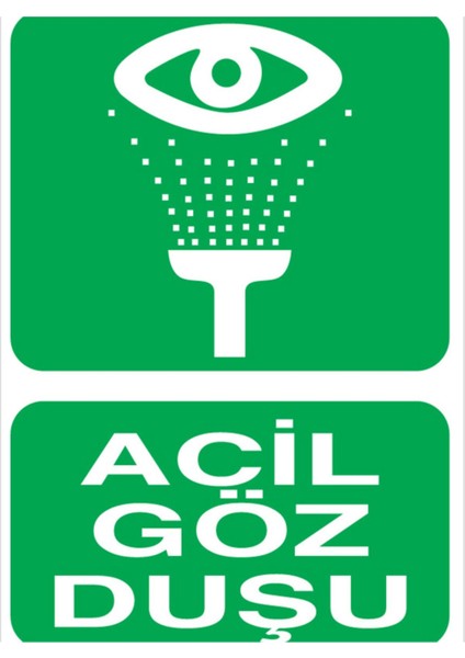 Acil Göz Duşu Uyarı Tabelası - 70 x 100 Foreks - Gvd1
