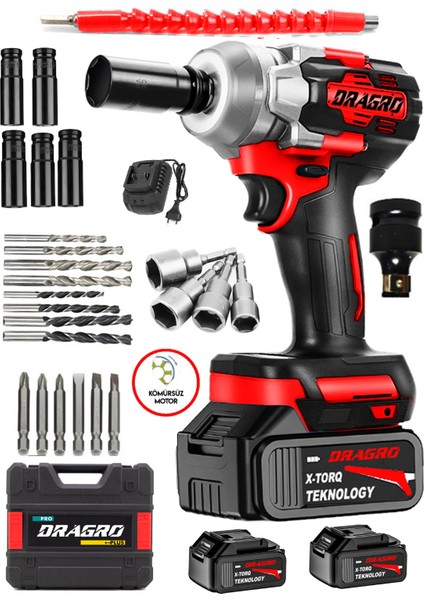 Alman 598 Vf 20 Ah Kömürsüz Çift Bataryalı Somun Sökme Sıkma Makinesi Full Setli