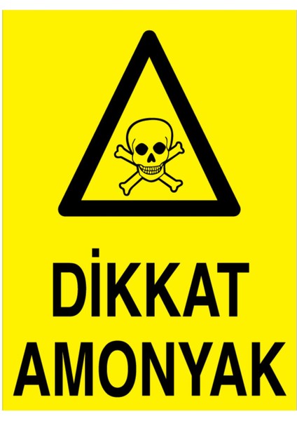 Dikkat Amonyak Uyarı Tabelası - 70 x 100 Foreks - TM26