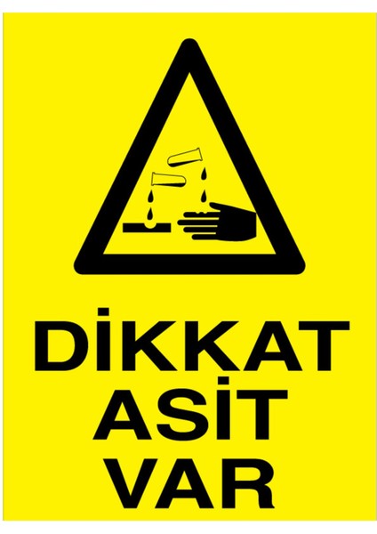 Dikkat Asit Var Uyarı Tabelası - 20 x 30 Foreks - KM21