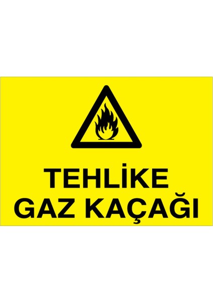 Tehlike Gaz Kaçağı Uyarı Tabelası - 70 x 100 Foreks - Dg6