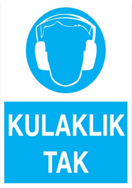 Kulaklık Tak Uyarı Tabelası - 70 x 100 Foreks - KK10