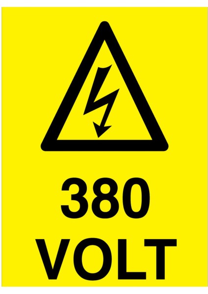 380 Volt Uyarı Tabelası - 70 x 100 Foreks - VOL15