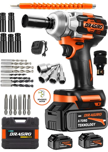 Alman 450NM 598 Vf 20 Ah Kömürsüz Çift Bataryalı Somun Sökme Sıkma Makinesi Full Setli