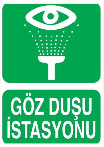 Göz Duşu İstasyonu Uyarı Tabelası - 50 x 70 Foreks - Gvd2