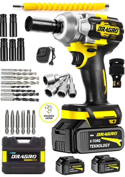 Alman 450NM 598 Vf 20 Ah Kömürsüz Çift Bataryalı Somun Sökme Sıkma Makinesi Full Setli
