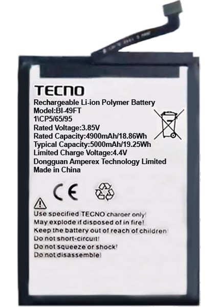 Tecno Spark 8t Uyumlu Batarya Pil Sıfır Orijinal