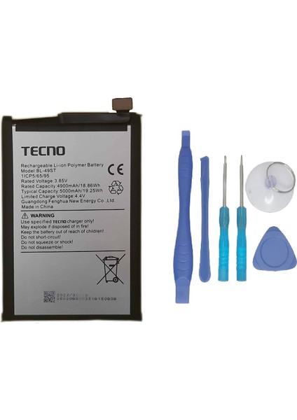 Tecno Spark 10 Pro Uyumlu Batarya Pil Sıfır Orijinal + Tamir Seti