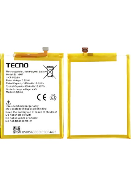 Tecno Camon 15 Premier Uyumlu Batarya Pil Sıfır Orijinal