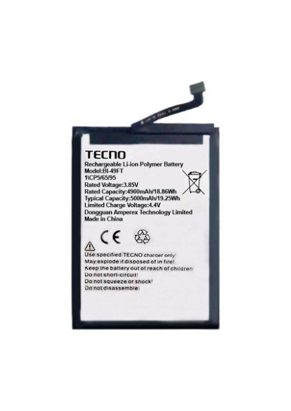 Tecno Spark 5 Uyumlu Batarya Pil Sıfır Orijinal