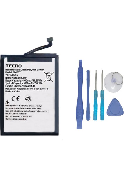 Tecno Spark 8t Uyumlu Batarya Pil Sıfır Orijinal + Tamir Seti