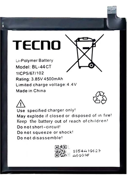 Tecno Camon 16 Premıer Uyumlu Batarya Pil Sıfır Orijinal