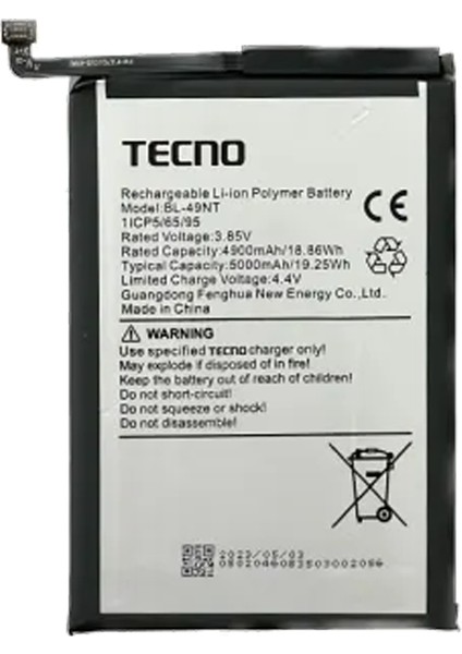 Tecno Spark 10C Uyumlu Batarya Pil Sıfır Orijinal