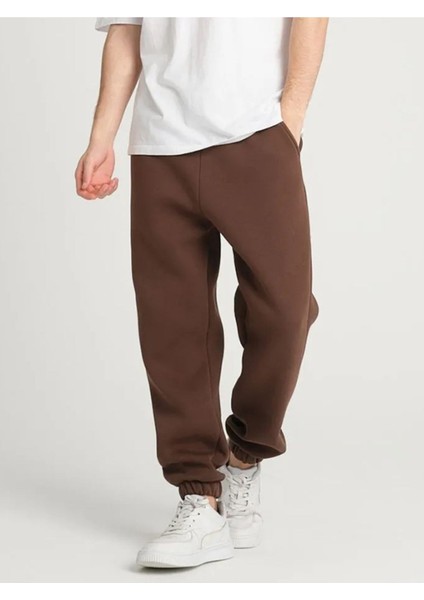 Erkek 3 Iplik Şardonlu Eşofman Alt Jogger Oversize