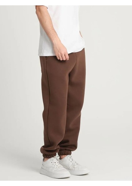 Erkek 3 Iplik Şardonlu Eşofman Alt Jogger Oversize